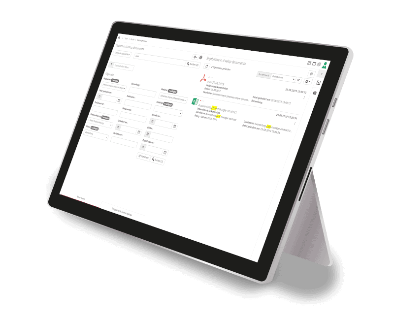 d.velop Dokumenten Management System auf einem Tablet d.velop Dokumenten Management System auf einem Tablet