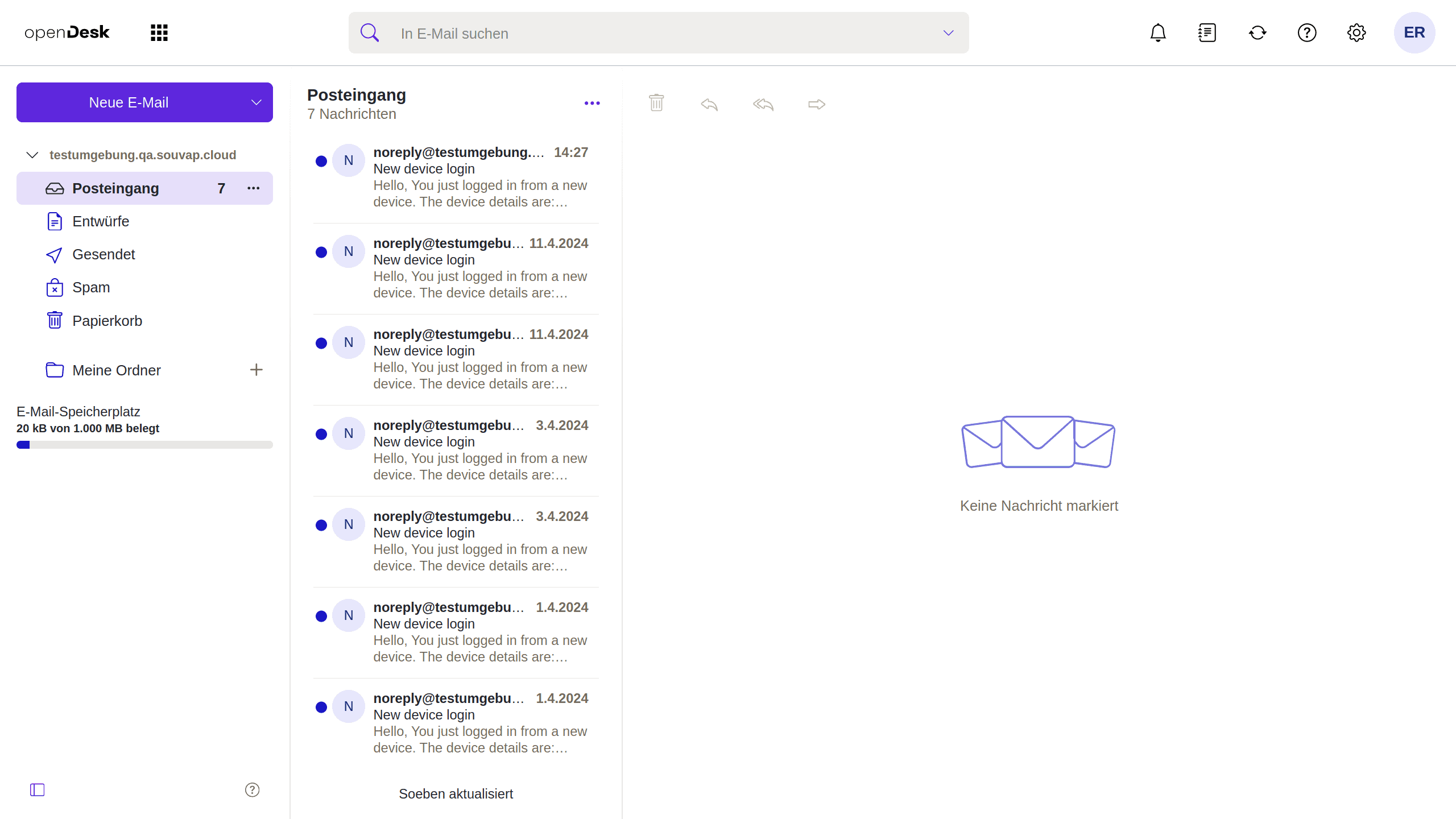 openDesk Open-Xchange E-Mail