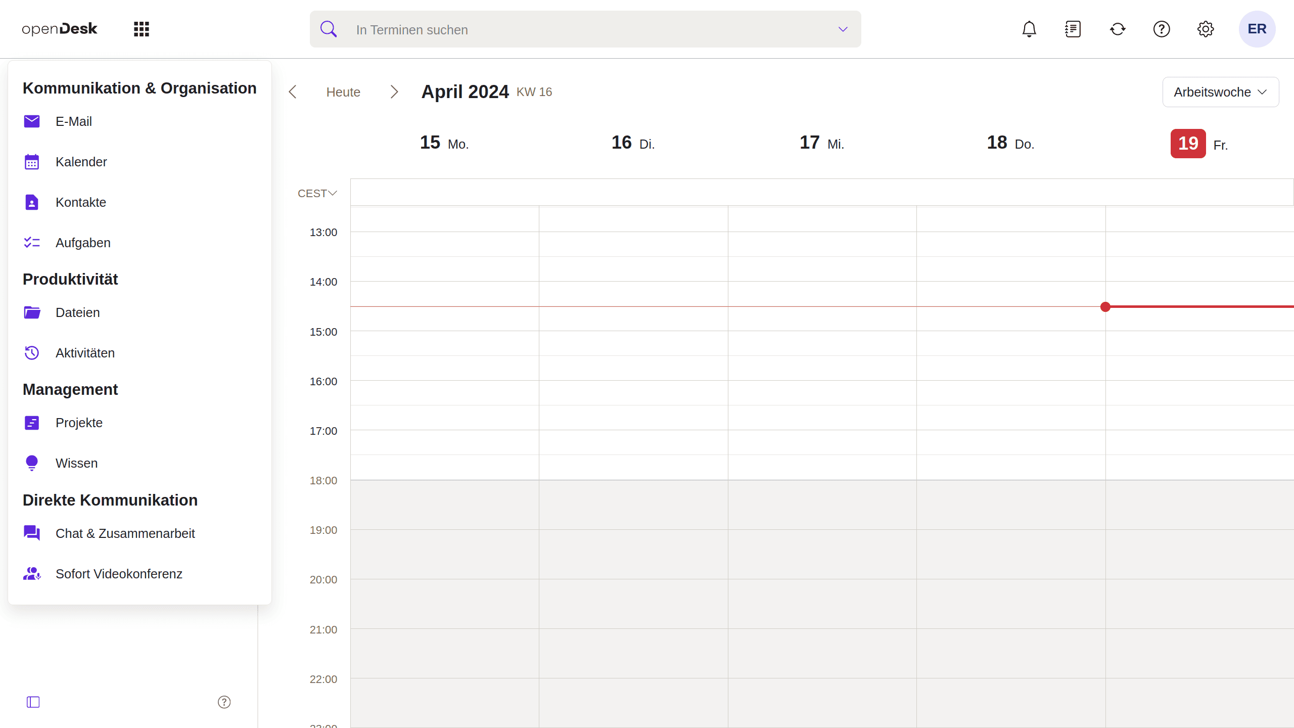 openDesk Open-Xchange Kalender
